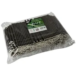 PAPSTAR 500 Cocktail Trinkhalme, Papier Ø 7 mm · 15 cm schwarz