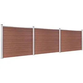 vidaXL WPC Sichtschutzzaun Element Set 526 x 146 cm braun