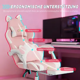 Vinsetto Gaming-Stuhl Rosa PC
