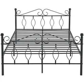 [en.casa] Metallbett Aploda 140x200 cm Schwarz