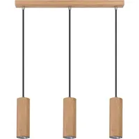 Spot-Light SPOT Light Pendelleuchte »PIPE«, 3 flammig, Leuchtmittel GU10 LED wechselbar, Hängeleuchte, Naturprodukt aus Eichenholz, LED wechselbar, Braun