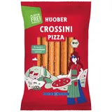 Huober Crossini Pizza, Bio Gebäckstangen mit klassischen Pizzagewürzen, locker und herzhaft, plastikfrei verpackt, 12 Packungen (12 x 100 g)