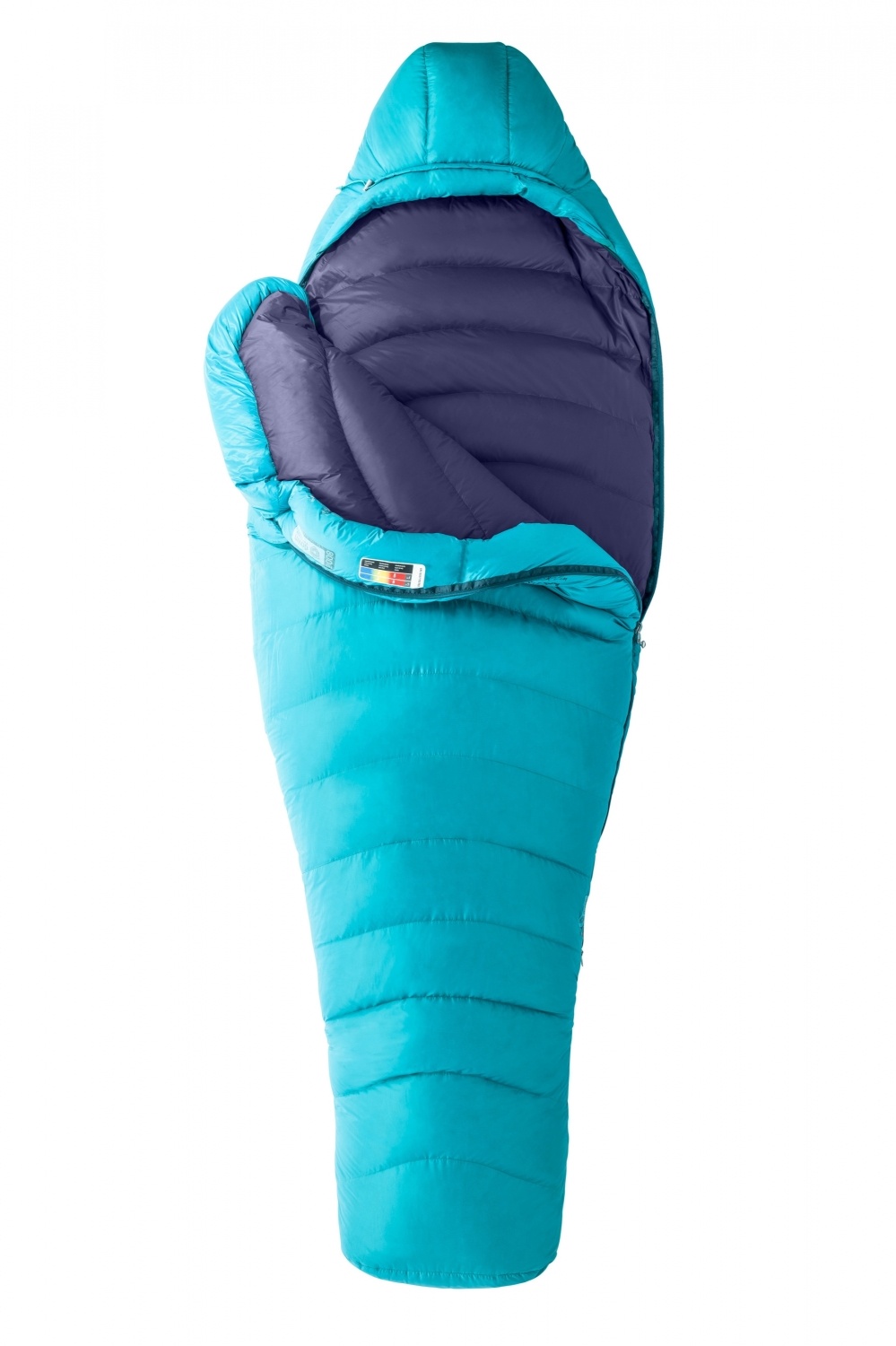 Marmot Xenon Damen Daunenschlafsack (Damen bis -5°C / max. Körpergröße 168cm / Gewicht 1,226kg), LZ - Vivid Blue/Deep Blue