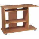 KADIMA DESIGN Laptoptisch Computertisch: 3D-Ecken, Stauraum, 90x50x71 cm, Spanplattenkonstruktion, Rollen.