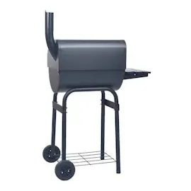 vidaXL Holzkohlegrill Smoker mit Unterer Ablage schwarz
