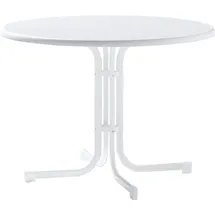 Sieger Boulevard-Klapptisch mit mecalit-Pro-Platte Ø 100 x 72 cm weiß/marmordekor weiß