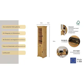 OTTO home Vitrine Rügen 52 x 40 x 192 cm Beige