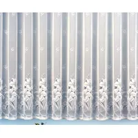 heimtexland Gardine Vorhang Jacquard Store mit Bleiband für schönen Fall weiß schönes Blumenmuster Allover mit Kräuselband/Universalschienenband HxB 220x900 cm für Fensterbreite 305-375 cm Typ43