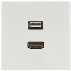 Jung Multimedia-Einsatz HDMI / USB (lichtgrau)