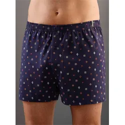 Boxershorts KINGS CLUB, Herren, Gr. 5, blau (marine, bedruckt), 100% Baumwolle, Unterhosen