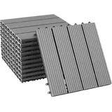 Tectake tectake® Terrassenfliesen, 11er Set im Klicksystem, mit Drainage, 31 x 31 x 2,2 cm