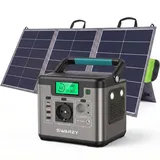Tragbare Powerstation 518Wh Ladegerät mit 100W Solarpanel,500W(1000W Spitze) Power Station Solargenerator Powerbank Backup-Notstromversorgung