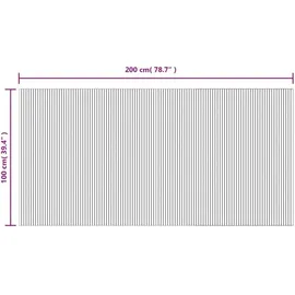 vidaXL Teppich, Rechteckig Grau 100x200 cm Bambus
