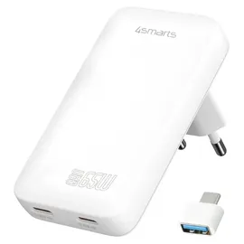 4smarts Netzladegerät FlatPlug Slim Dual 65W GaN 2C, weiß