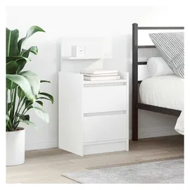 vidaXL Nachtschrank 2 Schubladen 38 x 34 x 80 cm Weiß