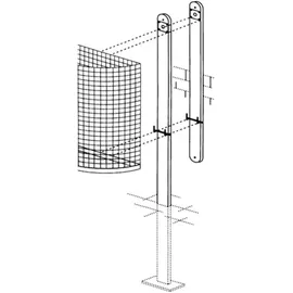 draht müller Eisenständer H.1400mm z.Bet.m.Schloss u.Schlü.f.Abfallbehälter 27l