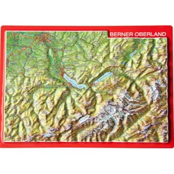 Georelief Reliefpostkarte Berner Oberland - STK - bunt