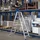 Günzburger Aluminium-Stehleiter 2 x 4 Stufen rollbar (41208)