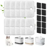 20 Stück Katzenbrunnen filter, Filter katzenbrunnen für Dockstream Trinkbrunnen für Katze PLWF105/PLWF115/PLWF005, Trinkbrunnen filter-Set, 10 Katzenfilter + 10 schwarze Schwämme