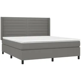 vidaXL Boxspringbett mit Matratze Dunkelgrau 180x200 cm Stoff