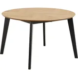 P & B Esstisch, Schwarz, Eiche, Holz, Holzwerkstoff, Eiche, Kautschukholz, furniert, rund, konisch, 120x74.5x120 cm, Reach, ausziehbar, Esszimmer, Tische, Esstische, Esstische ausziehbar