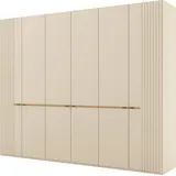 Musterring Drehtürenschrank MUSTERRING "Isabelle", beige (champagner, dekor), B:295,2cm H:236cm T:58cm, Hartfaserplatte, Holzwerkstoff, Schränke, Drehtürenschrank, Lamellen in Korpusfarbe, Griffe in schwarz, versch. Größen und Farben