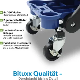 BITUXX Rollhocker Stahl 69x26x34 cm schwarz mit Rollen