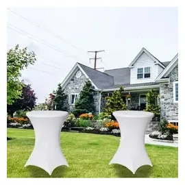 Baumarktplus 2er Set Stehtischhusse Husse Partytisch Bistrotisch Decke 60cm Weiß