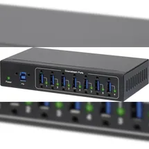Renkforce 7 Port USB 3.2 Gen 1-Hub (USB 3.0) für industrielle Anwendungen, zur Wandmontage Schwarz