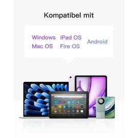 Inateck Tablet Tastatur, 2-IN-1 Ziffernblock&TouchpadVersteckter Ständer, 3 BT-Kanäle, 7-Farben Hintergrundbeleuchtung,Kompatibel mit iPadOS/Samsung/Android/Windows