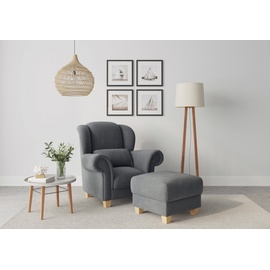 Home Affaire Ohrensessel »Queenie Ohrenseesel«, (1 St.), mit softem, weichem Sitzkomfort und zeitlosem Design grau