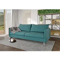 Auris - Modernes Sofa 3-Sitzer mit Schwarz Metall Füßen aus Türkis Luxusmicrofaser