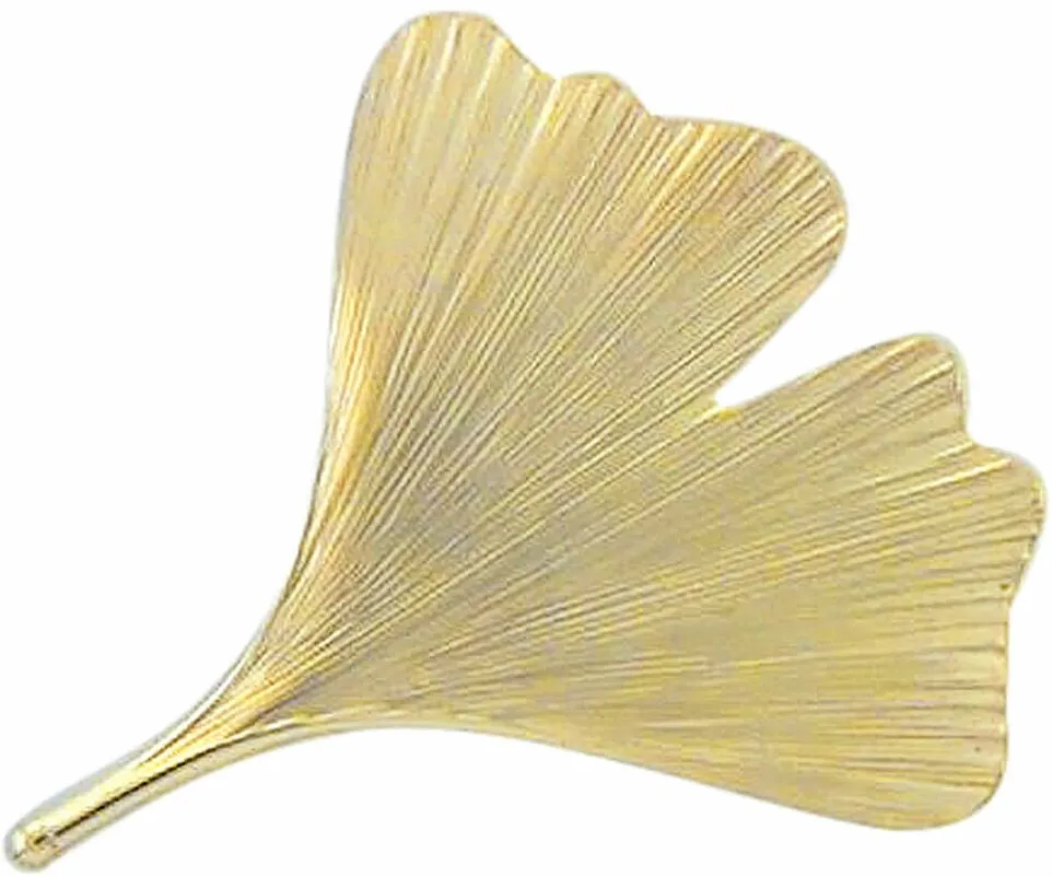 Brosche ADELIA ́S "585 Gold Ginkoblatt" Broschen goldfarben (gold) Damen Broschen Goldschmuck für