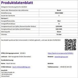 Bosch Herdset Backofen Pyrolyse + Gas-Kochfeld FlameSelect autark 60 cm