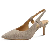 S.Oliver Damen Slingpumps mit Stilettoabsatz Spitz, Gold (Champagne Glit), 39 EU