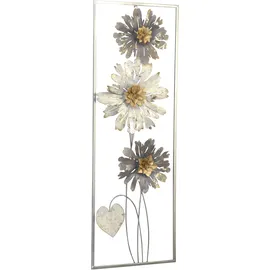 Hofmann Living And More Wanddekoobjekt Wanddekoration (1 St), Blumen aus Metall, silber silberfarben
