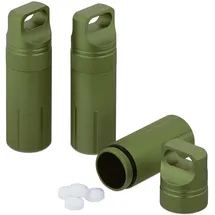 Relaxdays Pillendose wasserdichte Kapsel 3er Set 9,5 x 3 cm