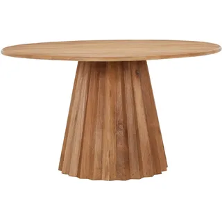 Livetastic Esstisch, Natur, Holz, Mangoholz, vollmassiv, rund, konisch, Säule, 135x76x135 cm, Esszimmer, Tische, Esstische, Esstische rund