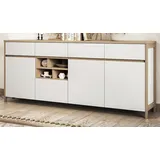 furn.design Sideboard 193 x 85 x 39 cm Weiß / Eiche