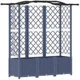 vidaXL Hochbeet mit Rankgitter und Dach 163 x 40 x 141 cm Grau