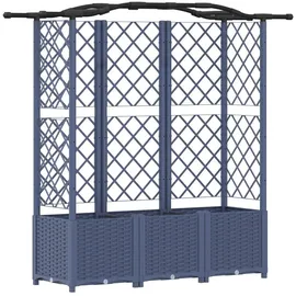 vidaXL Hochbeet mit Rankgitter und Dach 163 x 40 x 141 cm Grau
