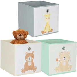 Relaxdays Faltbox 30 x 30 x 30 cm 3-tlg. mehrfarbig