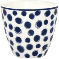 Greengate Latte-Macchiato-Glas Tippa Latte Cup blue 0,35l, Steingut