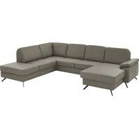 die planbar Wohnlandschaft DIE PLANBAR "PN-EM15047 U-Form, ohne Kopfstützen", artischocke, B:309cm H:88cm T:235cm, Sofas, Wohnlandschaft, Echtleder, wahlweise mit Bettfunktion u. Stauraum