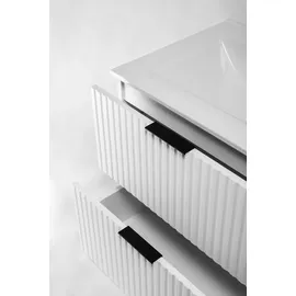 Rodan | Waschbeckunterschrank 80cm | Weiß matt | B/H/T 80/57/46cm | 2 Softclose-Schubladen | Badezimmerschränke, Badmöbel, Waschbecken Unterschr... - Weiß