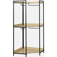 Sweeek Eckkleiderschrank-Modul mit 4 Kleiderstangen und 2 Regalen, -