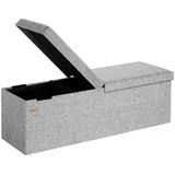 DEUBA Casaria® Sitzbank mit Stauraum, Faltbar Gepolstert Deckel Schlafzimmer Wohnzimmer Flur Sitztruhe Truhenbank Polsterbank Xl - Hellgrau