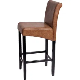 Mendler Barhocker HWC-C33, Barstuhl Tresenhocker, Holz MVG-zertifiziert ~ Wildlederimitat, dunkle Beine, Stoff/Textil