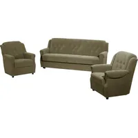 Max Winzer Max Winzer® Polstergarnitur »Freiburg, Set: 3-Sitzer Kippsofa, 2-Sitzer, Sessel, hohe Rückenlehne«, (Set, 3 tlg.), bequeme Federkernunterfederung, zeitloses Design mit Zierknöpfen grün