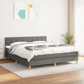 vidaXL Boxspringbett 180 x 200 cm Dunkelgrau